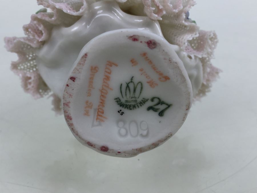 Vintage Frankenthal Porcelain Dresden Art Ballerina Figurine Lace [Photo 10]