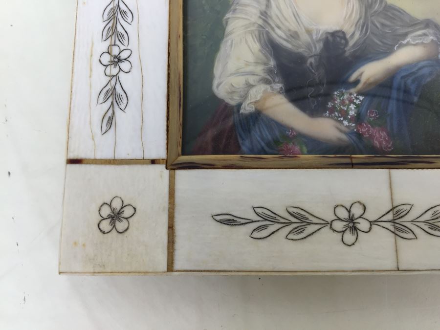 Antique 1871 Miniature Hand Painted Portrait Of Elisabeth Philippine Marie Hélène de France Signed Granza? [Photo 13]