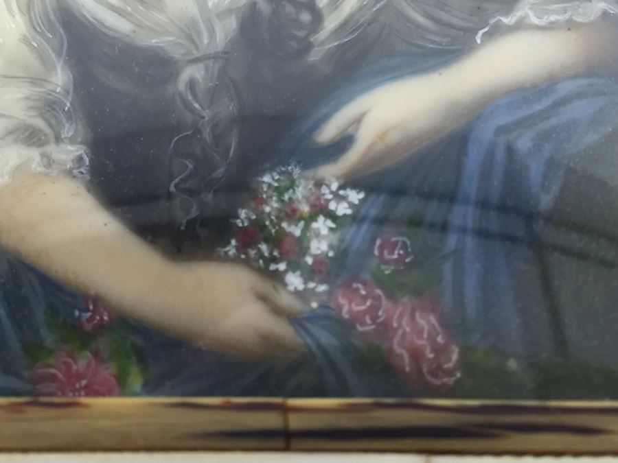 Antique 1871 Miniature Hand Painted Portrait Of Elisabeth Philippine Marie Hélène de France Signed Granza? [Photo 17]