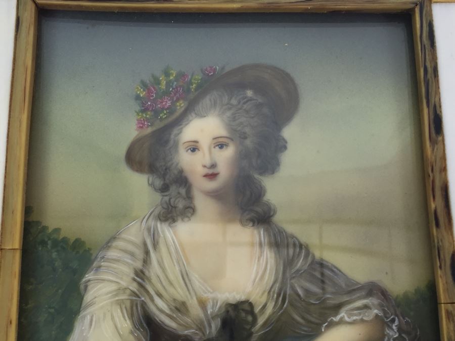 Antique 1871 Miniature Hand Painted Portrait Of Elisabeth Philippine Marie Hélène de France Signed Granza? [Photo 6]