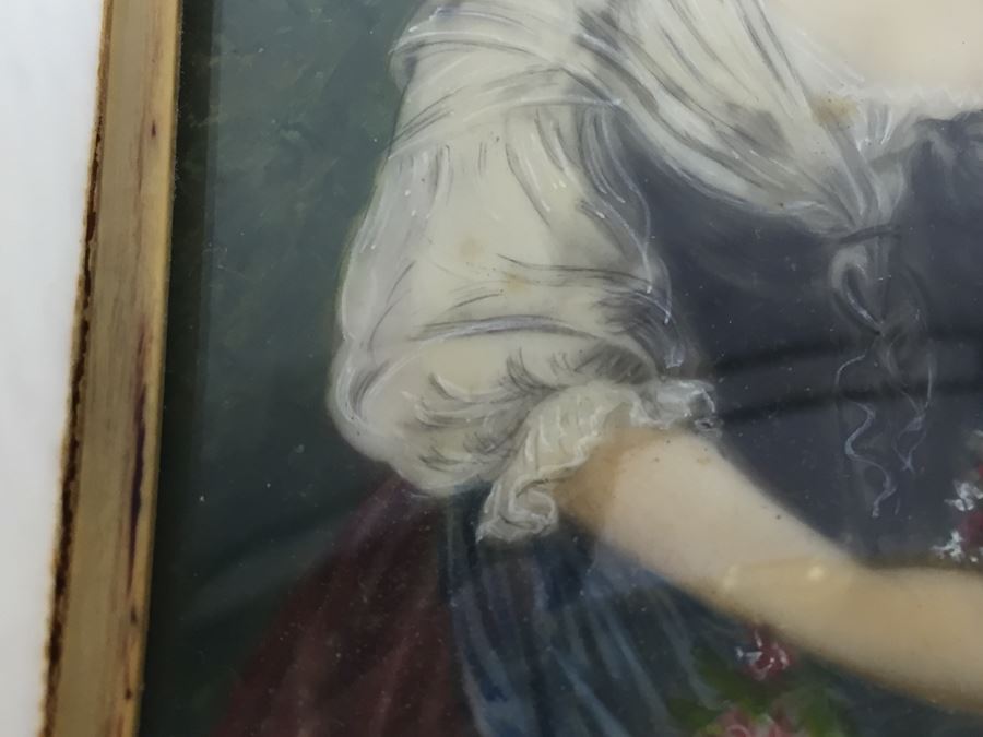 Antique 1871 Miniature Hand Painted Portrait Of Elisabeth Philippine Marie Hélène de France Signed Granza? [Photo 16]