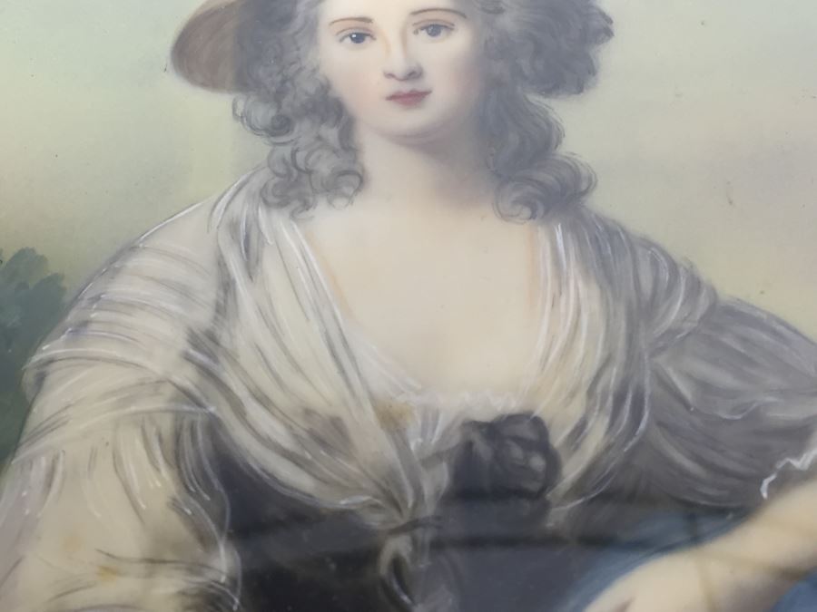 Antique 1871 Miniature Hand Painted Portrait Of Elisabeth Philippine Marie Hélène de France Signed Granza? [Photo 15]