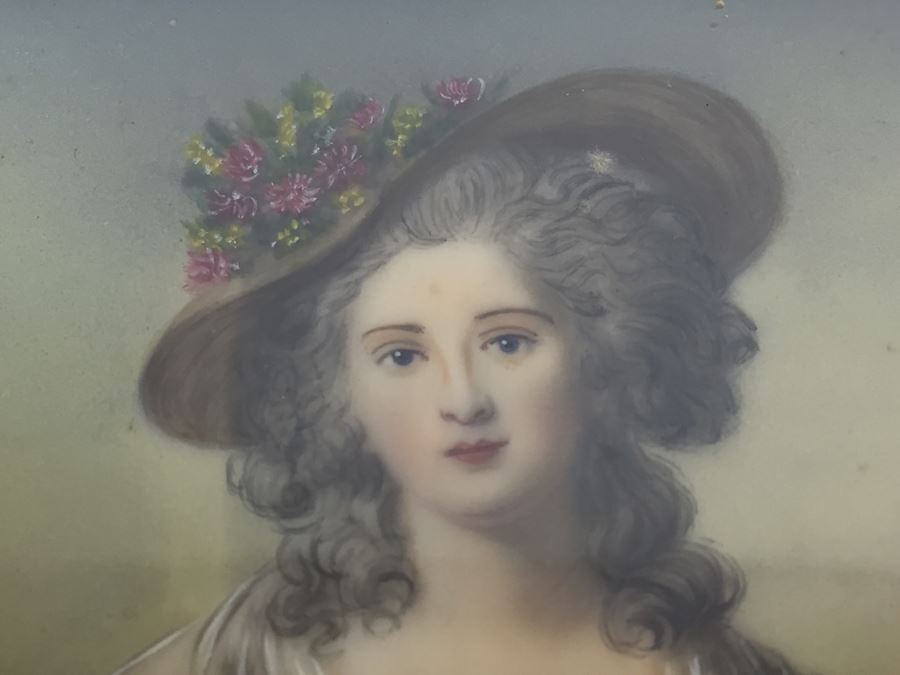 Antique 1871 Miniature Hand Painted Portrait Of Elisabeth Philippine Marie Hélène de France Signed Granza? [Photo 2]