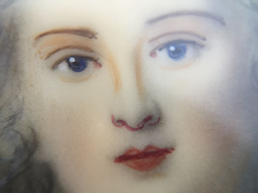 Antique 1871 Miniature Hand Painted Portrait Of Elisabeth Philippine Marie Hélène de France Signed Granza? [Photo 28]