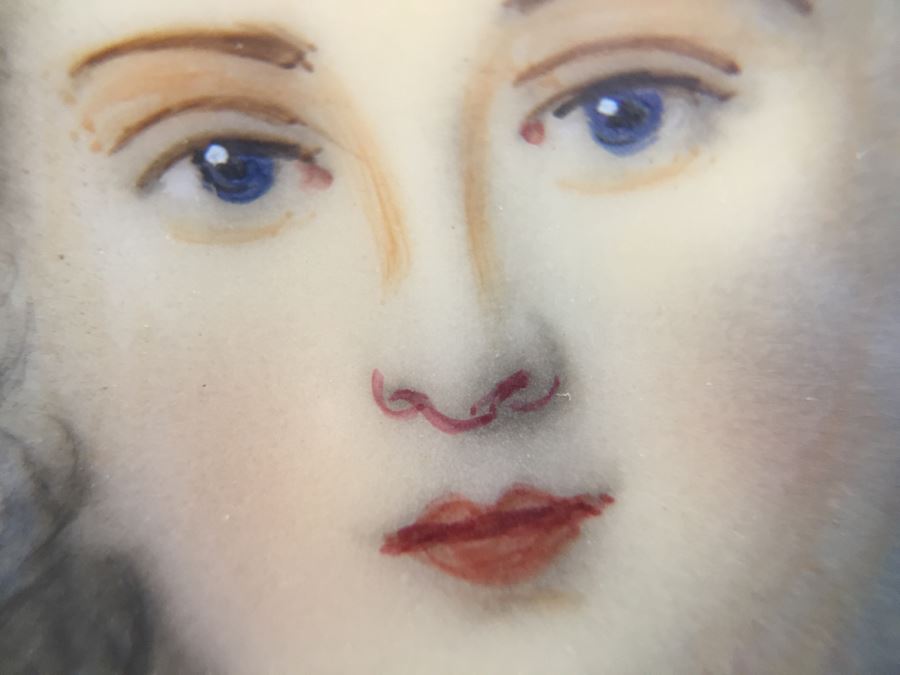 Antique 1871 Miniature Hand Painted Portrait Of Elisabeth Philippine Marie Hélène de France Signed Granza? [Photo 27]