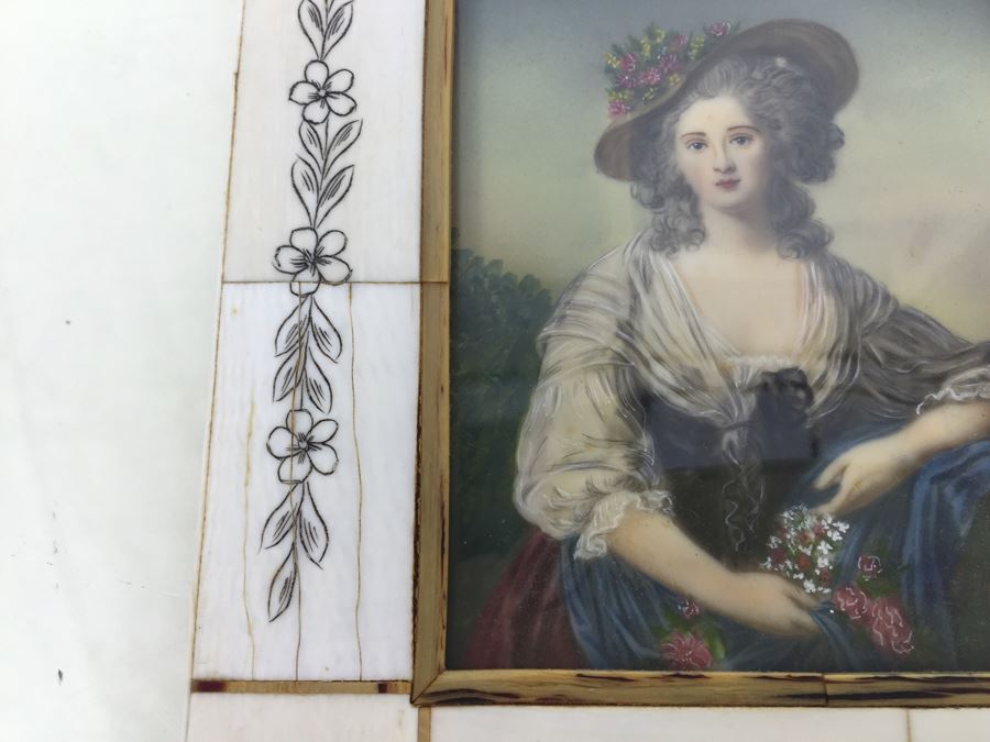 Antique 1871 Miniature Hand Painted Portrait Of Elisabeth Philippine Marie Hélène de France Signed Granza? [Photo 14]