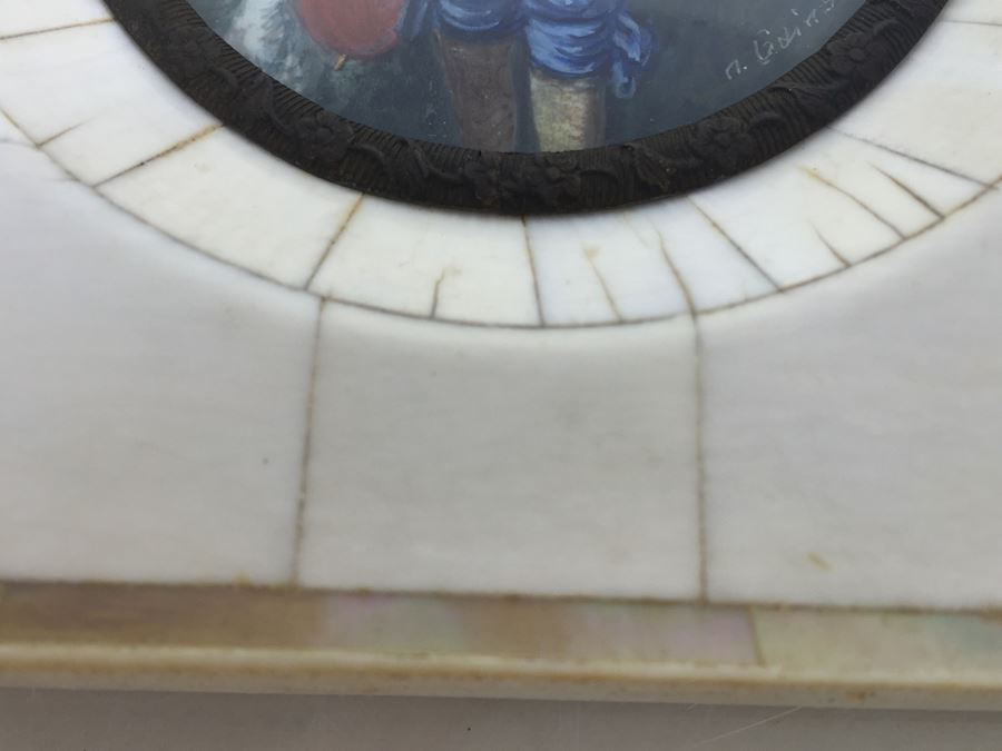 Antique Miniature Hand Painted Portrait Blue Boy (Jonathan Buttall) Signed Gainsborough [Photo 11]