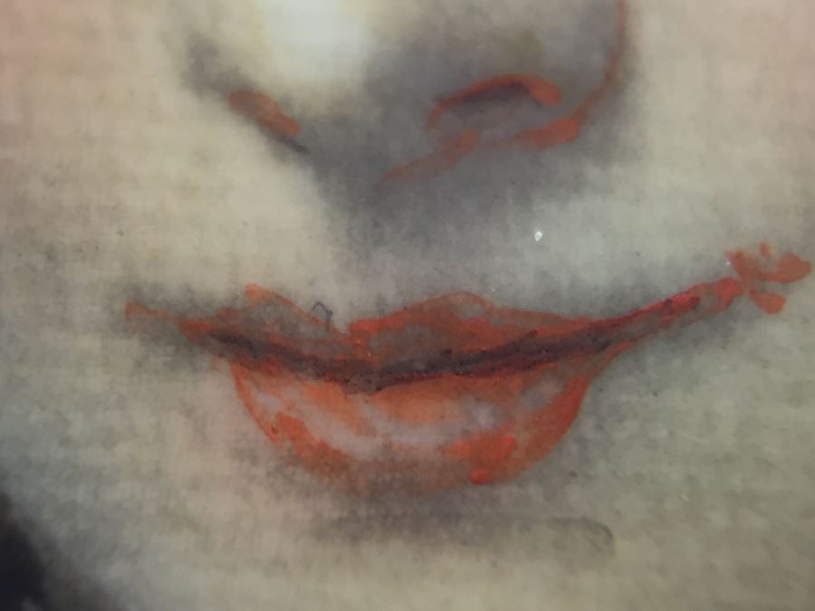 Antique Miniature Hand Painted Portrait Of Mona Lisa Signed By Artist [Photo 24]