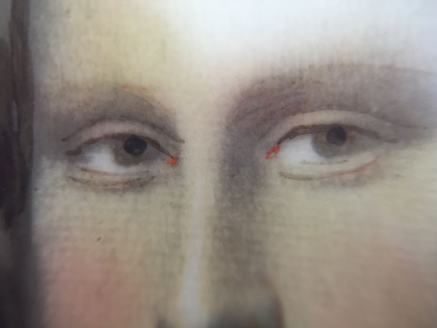 Antique Miniature Hand Painted Portrait Of Mona Lisa Signed By Artist [Photo 20]