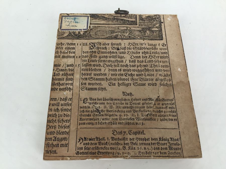 Antique Miniature Hand Painted Portrait Of Mona Lisa Signed By Artist [Photo 36]