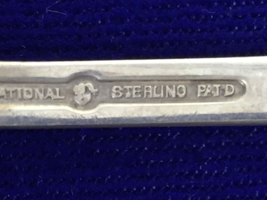 Sterling Silver Flatware Set By International With Silver Storage Cloths 1,438g Sterling Flatware + 112g Sterling From Knife Handles = 1,550g = $808 Melt Value [Photo 14]