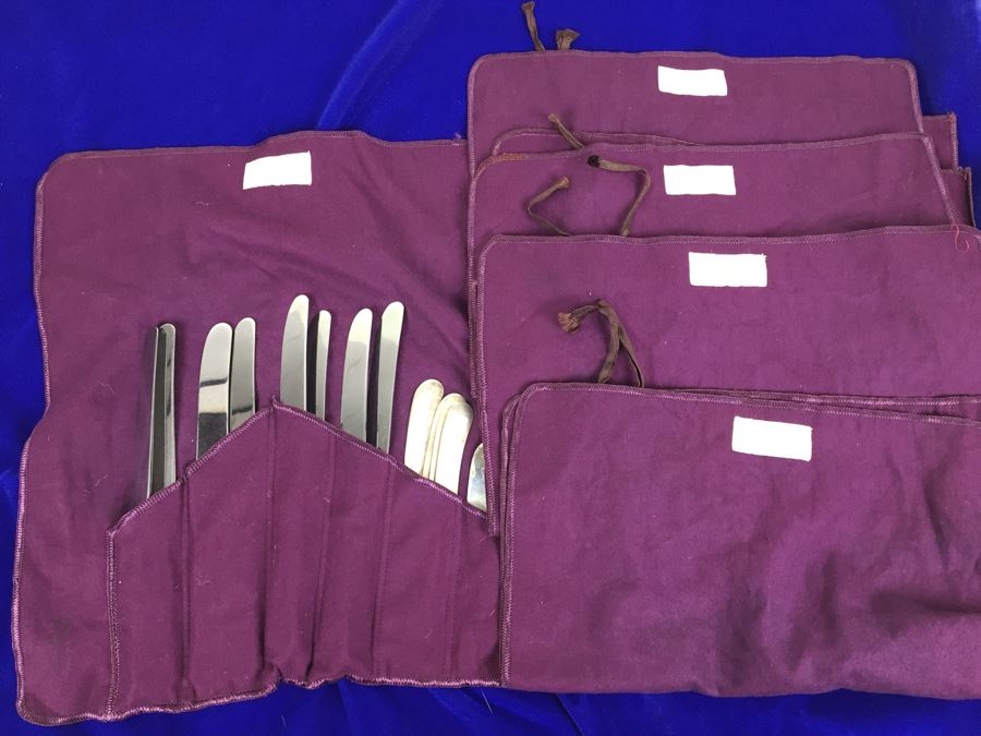 Sterling Silver Flatware Set By International With Silver Storage Cloths 1,438g Sterling Flatware + 112g Sterling From Knife Handles = 1,550g = $808 Melt Value [Photo 18]