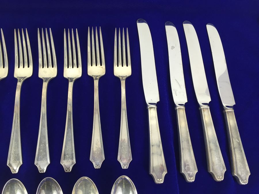 Sterling Silver Flatware Set By International With Silver Storage