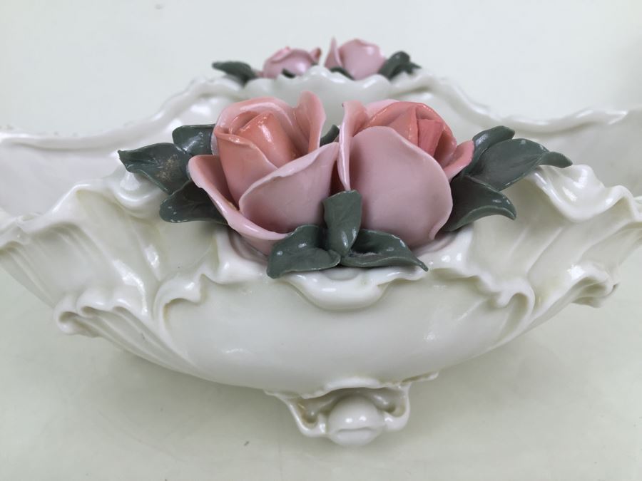 Karl ENS Volksted Porcelain Centerpiece Set Of 2 Candleholders And Floral Bowl [Photo 19]