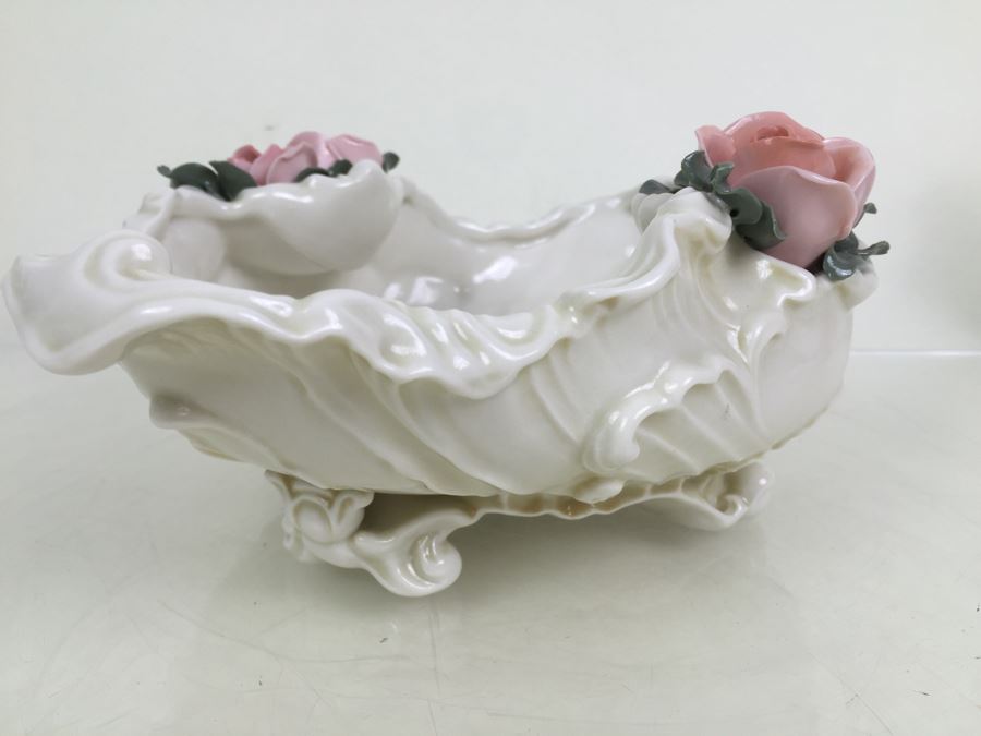 Karl ENS Volksted Porcelain Centerpiece Set Of 2 Candleholders And Floral Bowl [Photo 18]