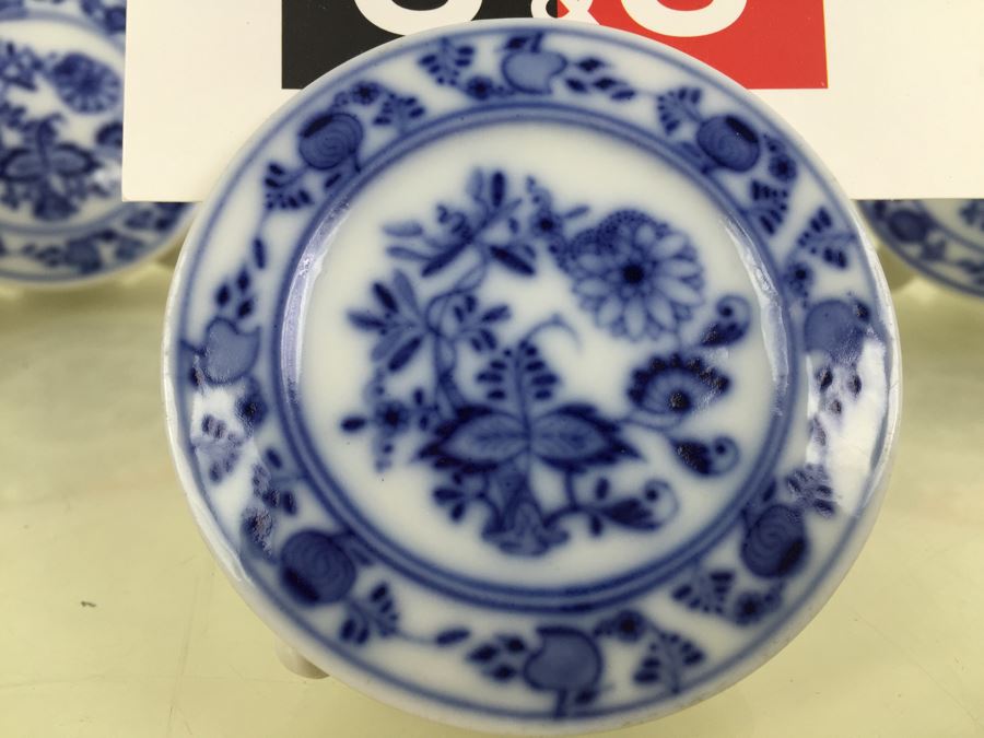 Set Of 6 Meissen Porcelain Blue And White Place Card Holders For Events Weddings [Photo 7]