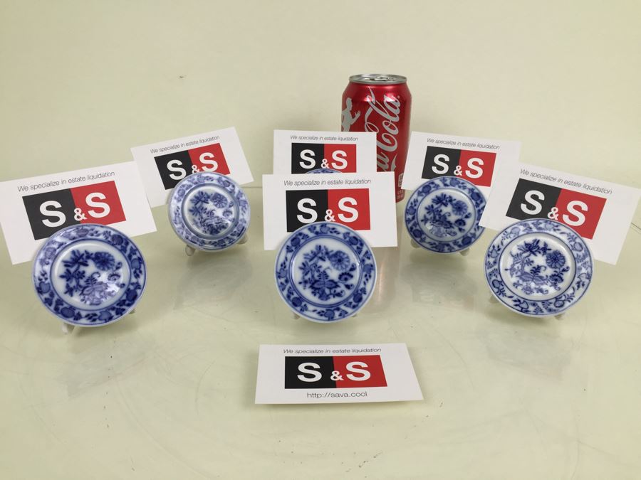 Set Of 6 Meissen Porcelain Blue And White Place Card Holders For Events Weddings [Photo 4]