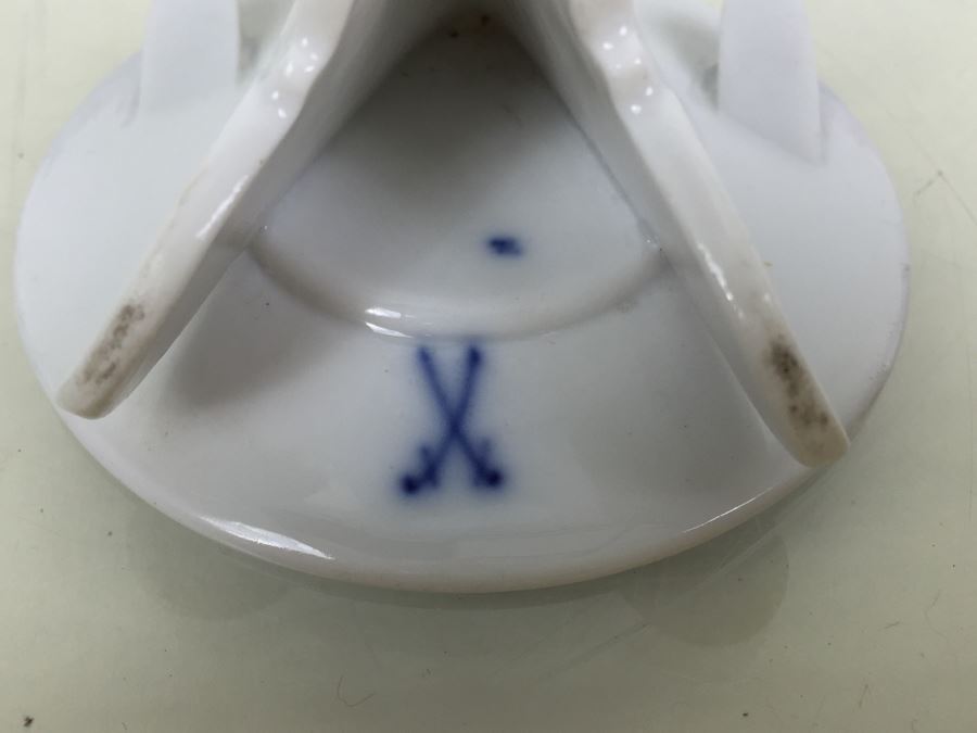 Set Of 6 Meissen Porcelain Blue And White Place Card Holders For Events Weddings [Photo 12]