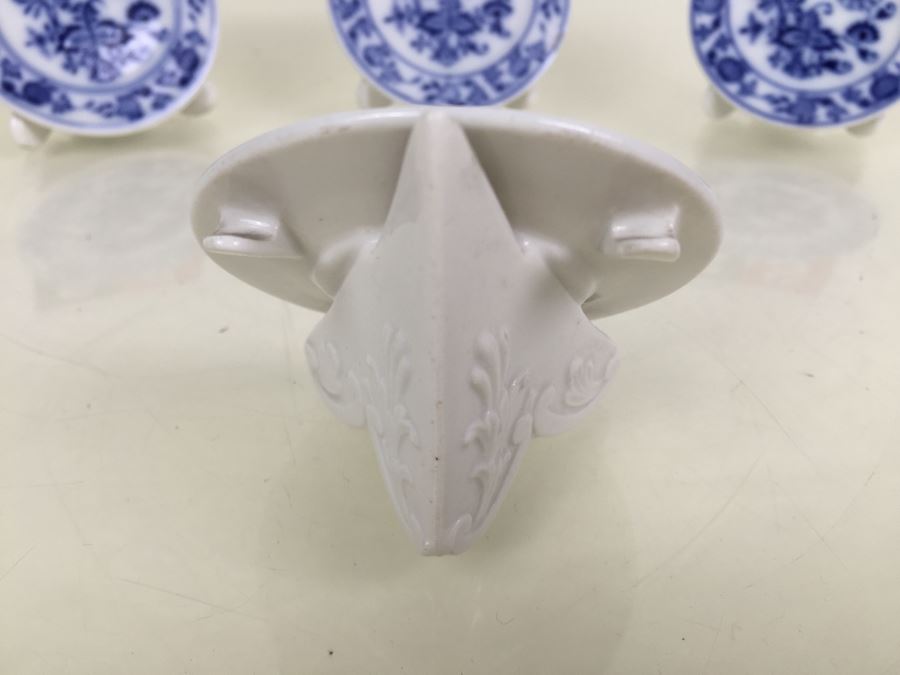 Set Of 6 Meissen Porcelain Blue And White Place Card Holders For Events Weddings [Photo 20]