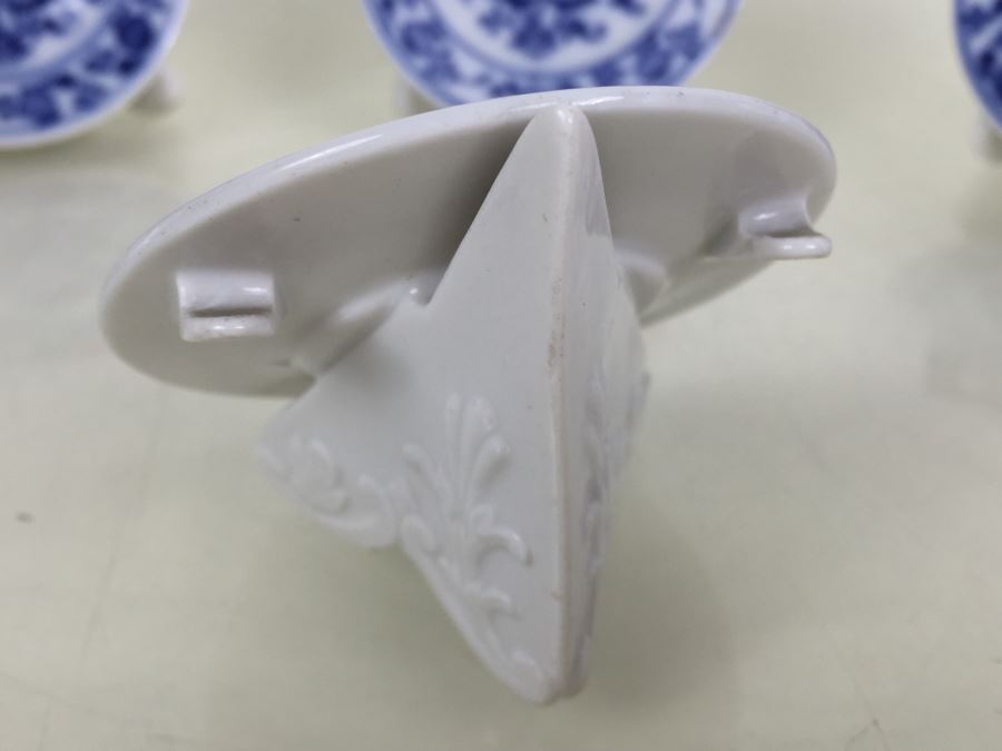 Set Of 6 Meissen Porcelain Blue And White Place Card Holders For Events Weddings [Photo 11]