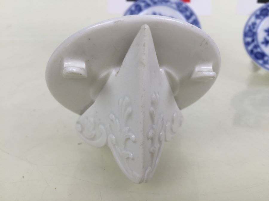 Set Of 6 Meissen Porcelain Blue And White Place Card Holders For Events Weddings [Photo 23]