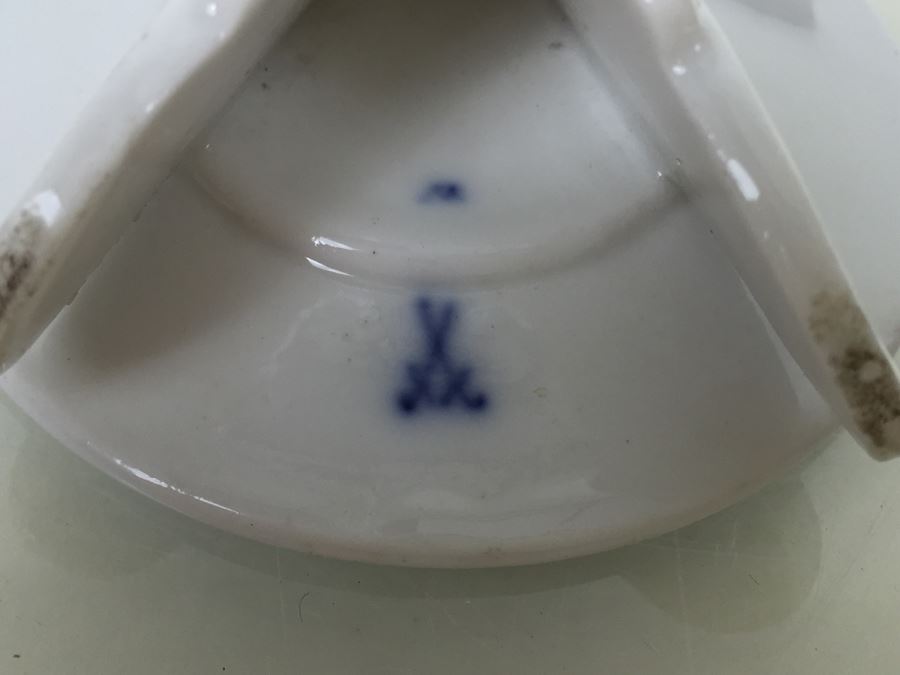 Set Of 6 Meissen Porcelain Blue And White Place Card Holders For Events Weddings [Photo 31]