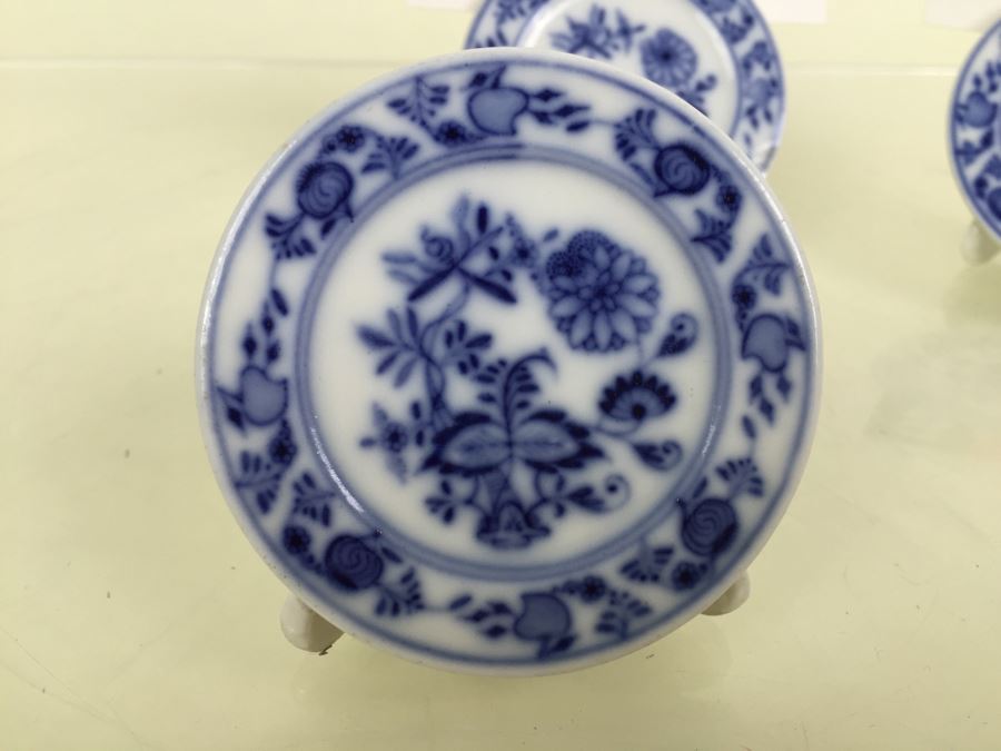 Set Of 6 Meissen Porcelain Blue And White Place Card Holders For Events Weddings [Photo 22]