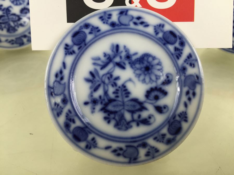 Set Of 6 Meissen Porcelain Blue And White Place Card Holders For Events Weddings [Photo 6]