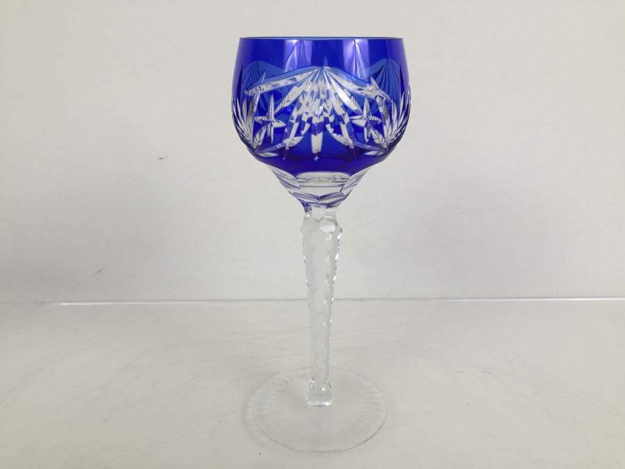 Set Of 6 Colored Cut Crystal Stemware [Photo 12]