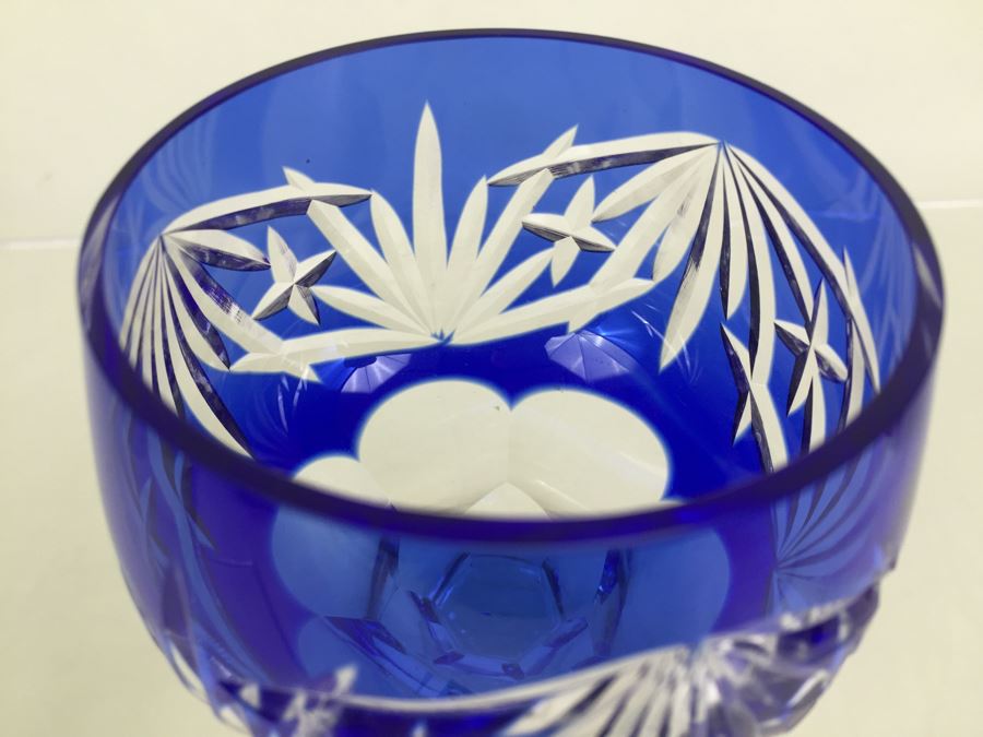 Set Of 6 Colored Cut Crystal Stemware [Photo 16]