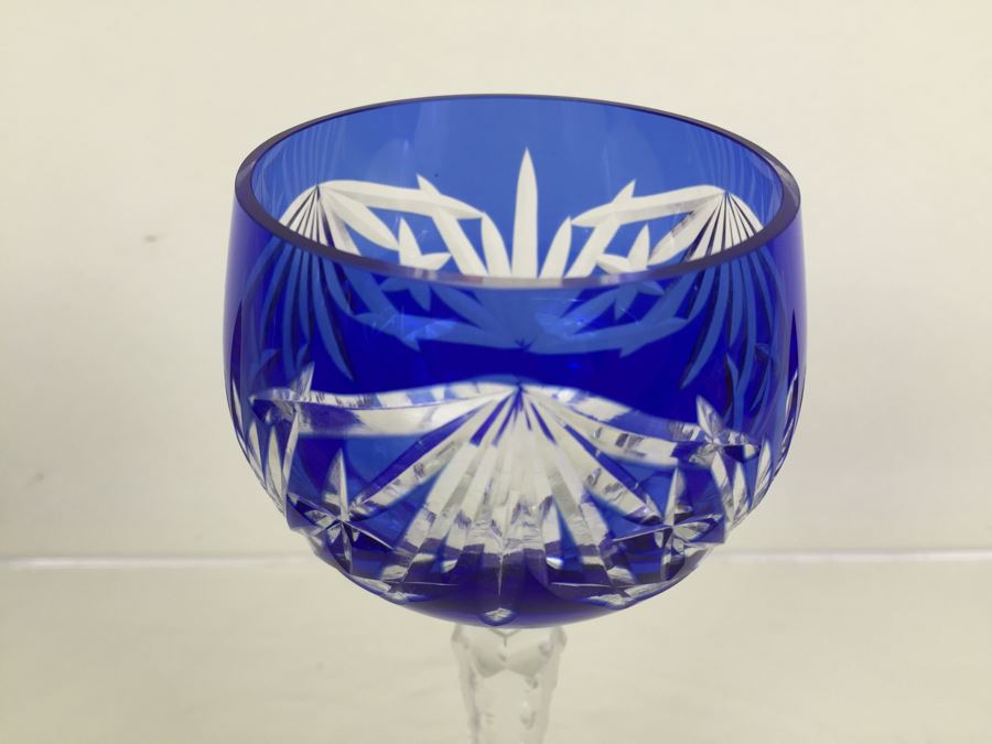 Set Of 6 Colored Cut Crystal Stemware [Photo 13]