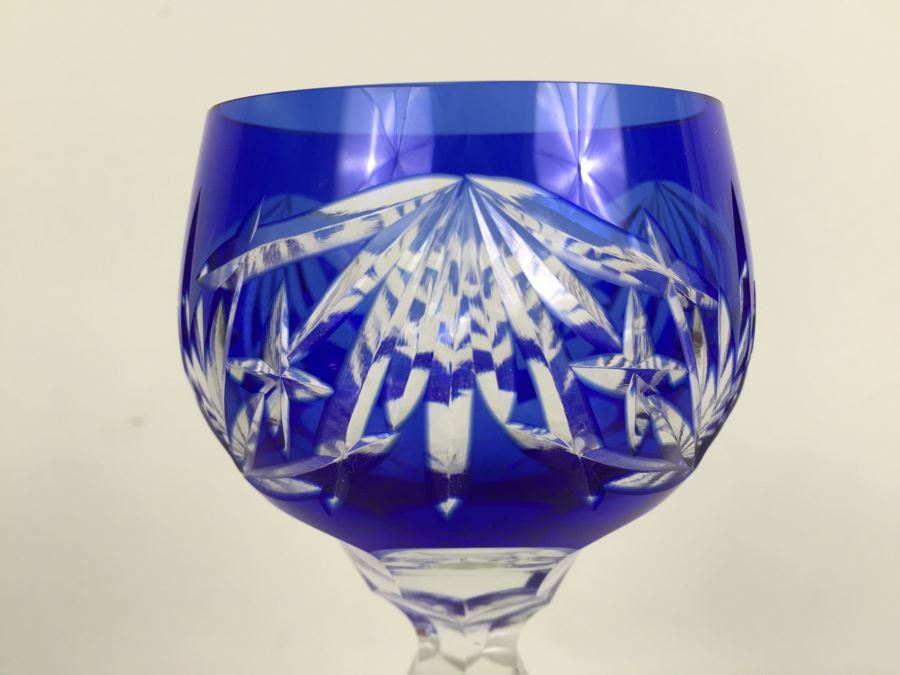 Set Of 6 Colored Cut Crystal Stemware [Photo 3]