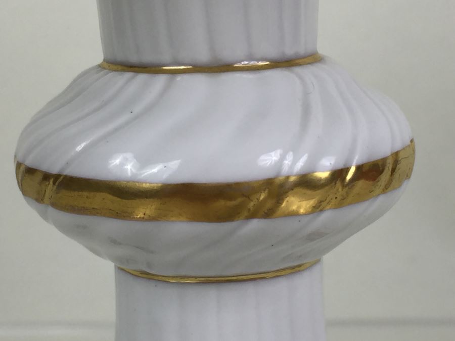 Stunning Vintage Meissen Porcelain Reticulated Compote Germany Gilt With Floral Motif [Photo 18]