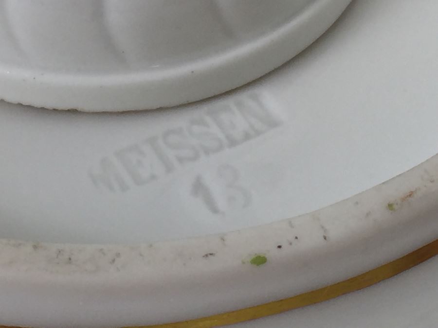 Stunning Vintage Meissen Porcelain Reticulated Compote Germany Gilt With Floral Motif [Photo 30]
