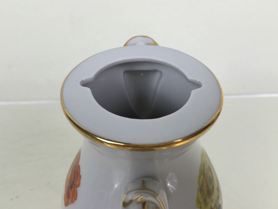 Nice Vintage Meissen Coffee Tea Service With Teapot, Creamer Bowl And 6 Meissen Cups With Saucers Germany Hand Painted Floral Motif [Photo 56]