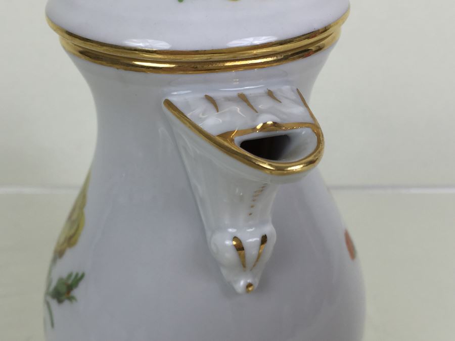 Nice Vintage Meissen Coffee Tea Service With Teapot, Creamer Bowl And 6 Meissen Cups With Saucers Germany Hand Painted Floral Motif [Photo 48]