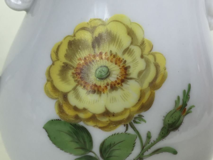 Nice Vintage Meissen Coffee Tea Service With Teapot, Creamer Bowl And 6 Meissen Cups With Saucers Germany Hand Painted Floral Motif [Photo 45]