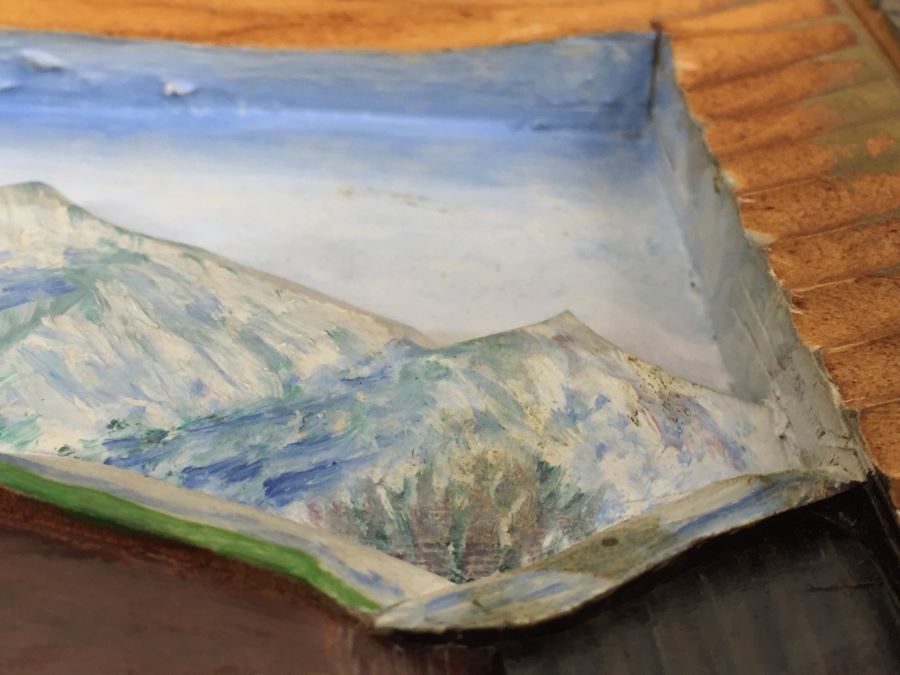 Set Of 3 Wood Carvings And Hand Painted European Austria Germany Landscapes Signed By Artist Paul Mochn? 1950's [Photo 31]