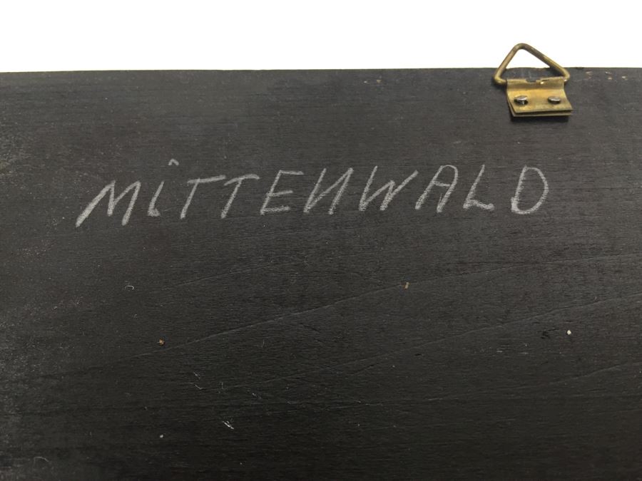 Set Of 3 Wood Carvings And Hand Painted European Austria Germany Landscapes Signed By Artist Paul Mochn? 1950's [Photo 35]