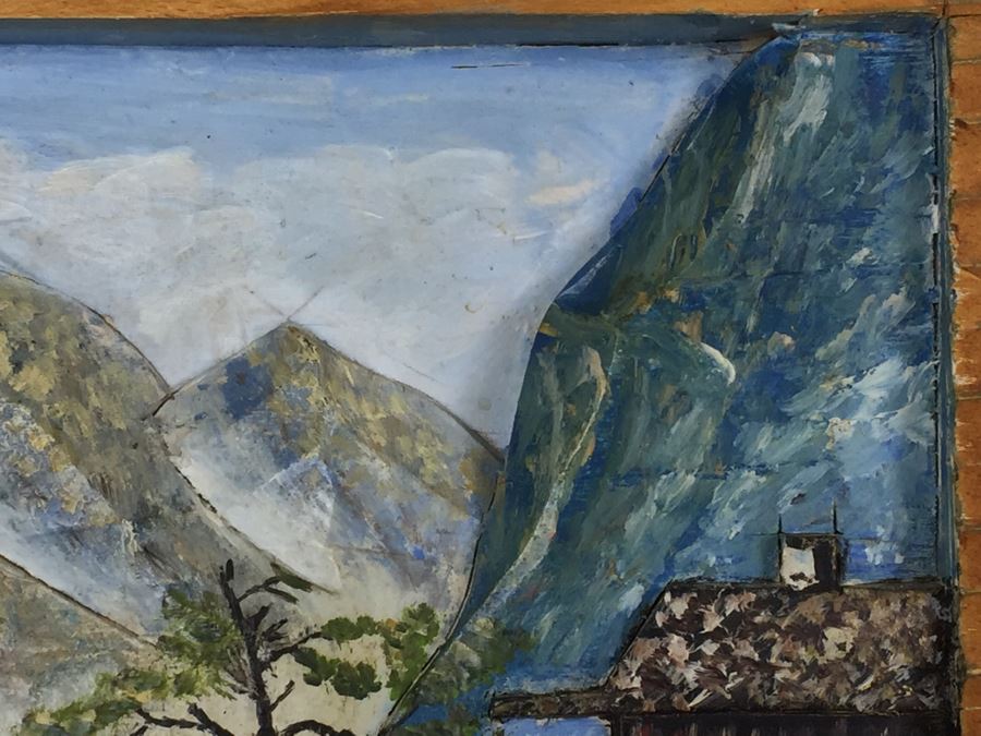 Set Of 3 Wood Carvings And Hand Painted European Austria Germany Landscapes Signed By Artist Paul Mochn? 1950's [Photo 7]