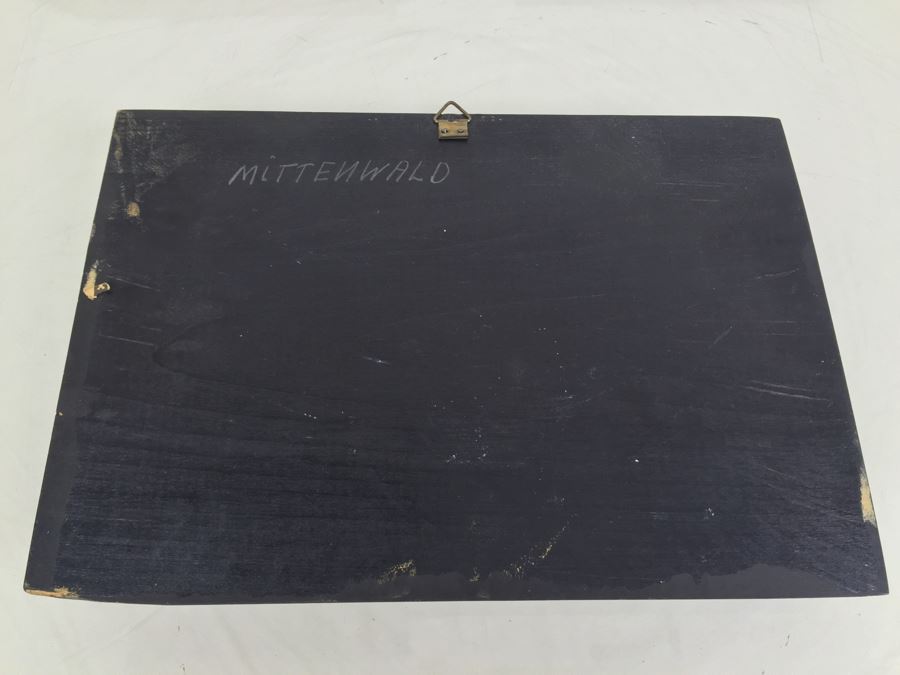 Set Of 3 Wood Carvings And Hand Painted European Austria Germany Landscapes Signed By Artist Paul Mochn? 1950's [Photo 32]