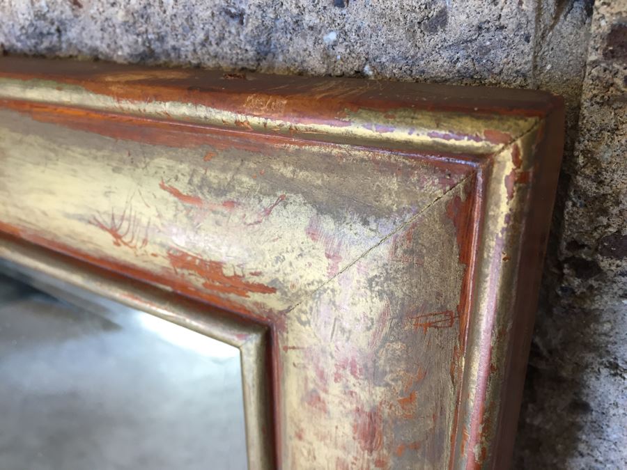 Vintage Beveled Glass Mirror With Wooden Frame [Photo 2]