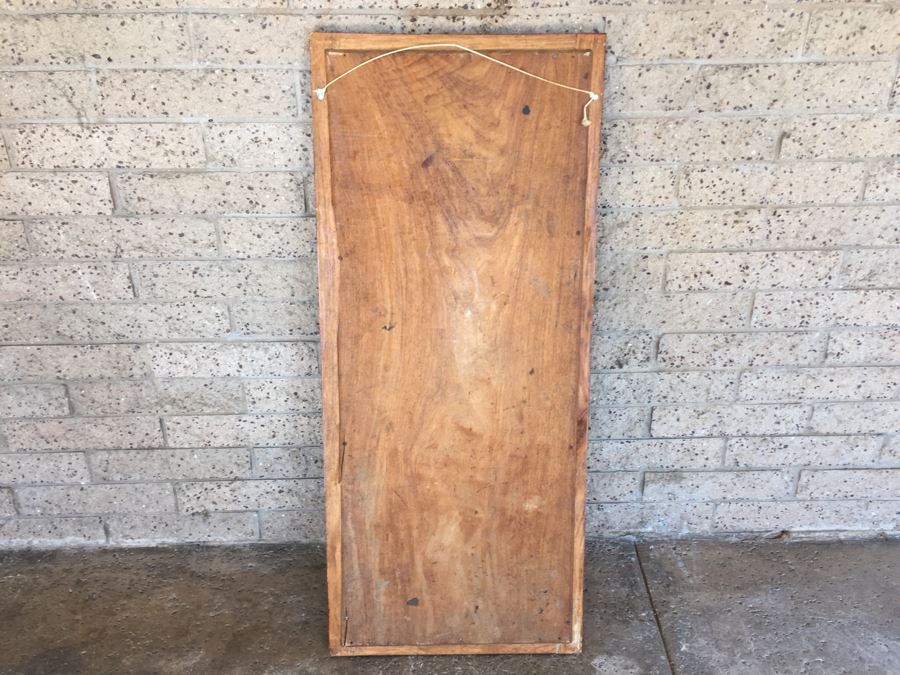 Vintage Beveled Glass Mirror With Wooden Frame [Photo 3]