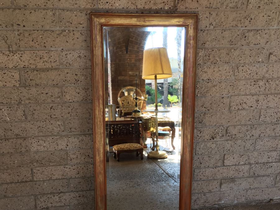 Vintage Beveled Glass Mirror With Wooden Frame [Photo 9]