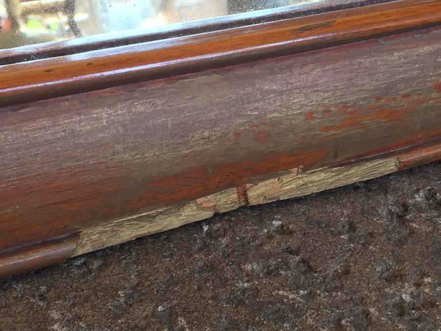 Vintage Beveled Glass Mirror With Wooden Frame [Photo 6]