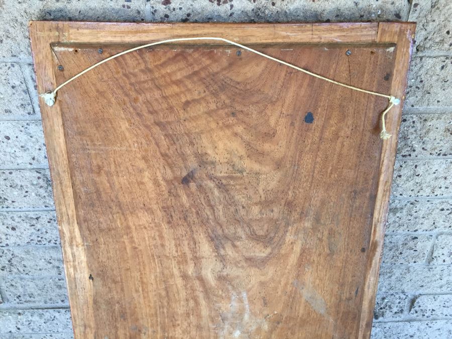 Vintage Beveled Glass Mirror With Wooden Frame [Photo 7]