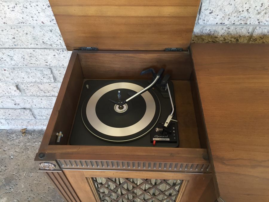 Vintage Stereo Console Cabinet Clairtone T11 With Garrard Record Player ...