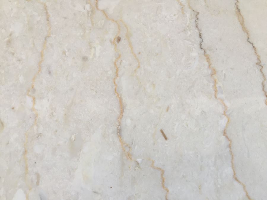 Wooden Pedestal Table With Travertine Top [Photo 5]