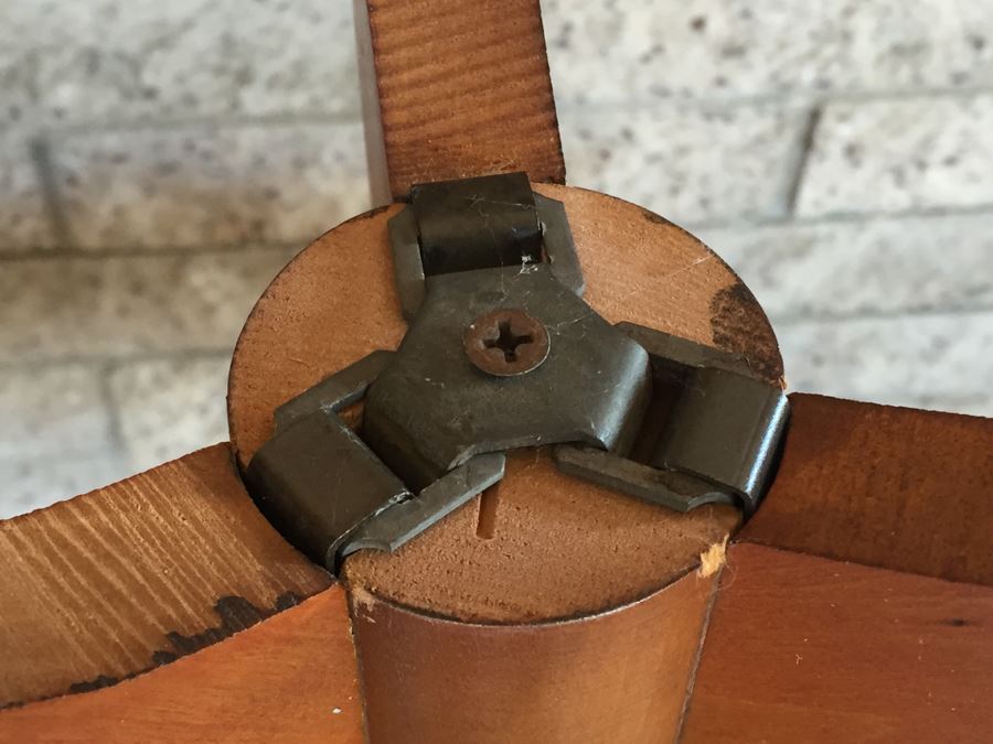 Wooden Pedestal Table With Travertine Top [Photo 9]