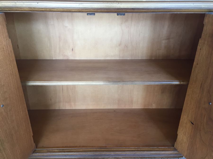 Vintage Solid Wood Cabinet Entry Console Table With Metal Hardware [Photo 12]